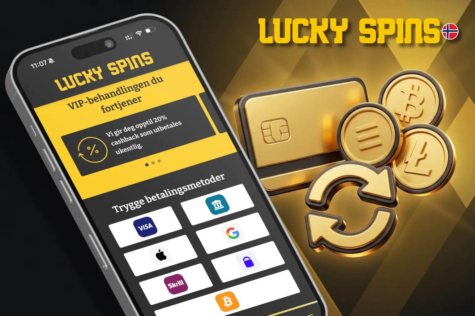 Innskudd og uttak hos Lucky Spins med NOK